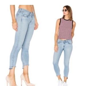 Rag & Bone Sz29 Light Wash Jeans Distressed Step Hem Styled Comfort Casual